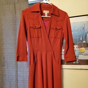 Talbots shirtdress red womens dress